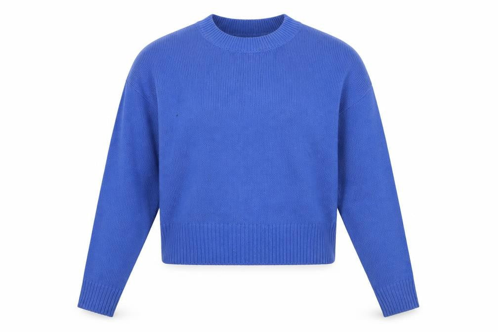 Brave Soul Womens Blue Acrylic Pullover Sweatshirt Size XS