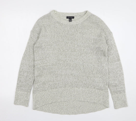 New Look Womens Grey Round Neck Acrylic Pullover Jumper Size S