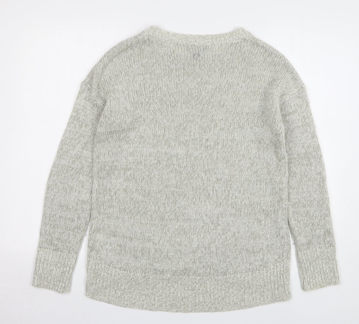 New Look Womens Grey Round Neck Acrylic Pullover Jumper Size S