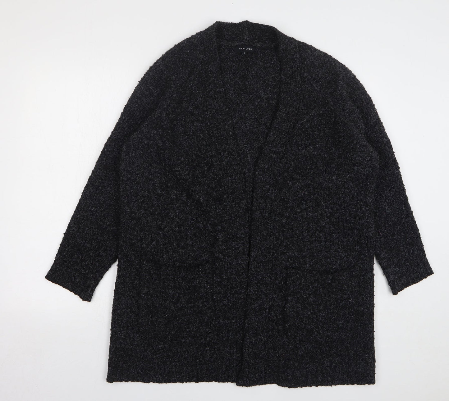 New Look Womens Grey V-Neck Polyester Cardigan Jumper Size S