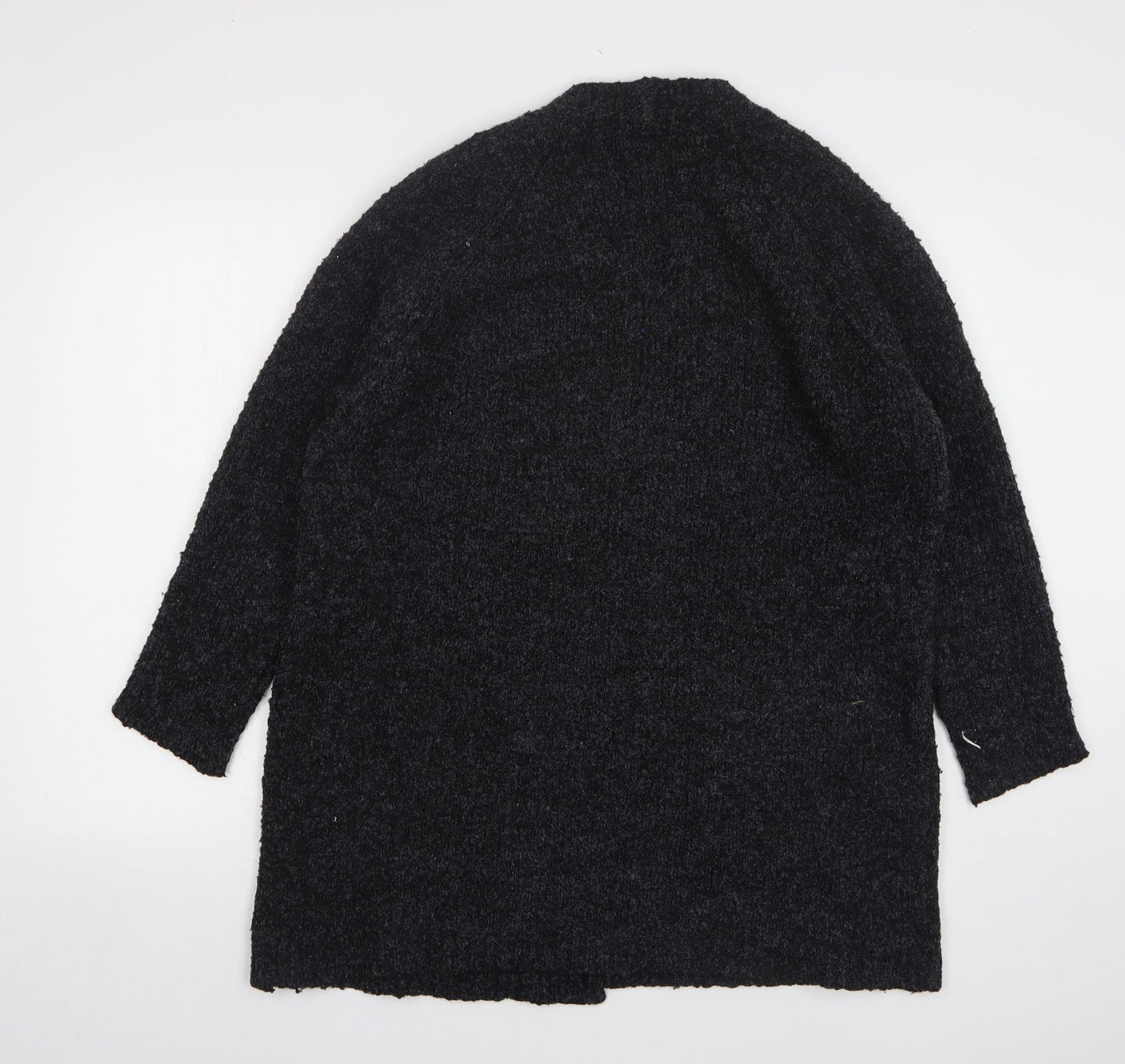 New Look Womens Grey V-Neck Polyester Cardigan Jumper Size S
