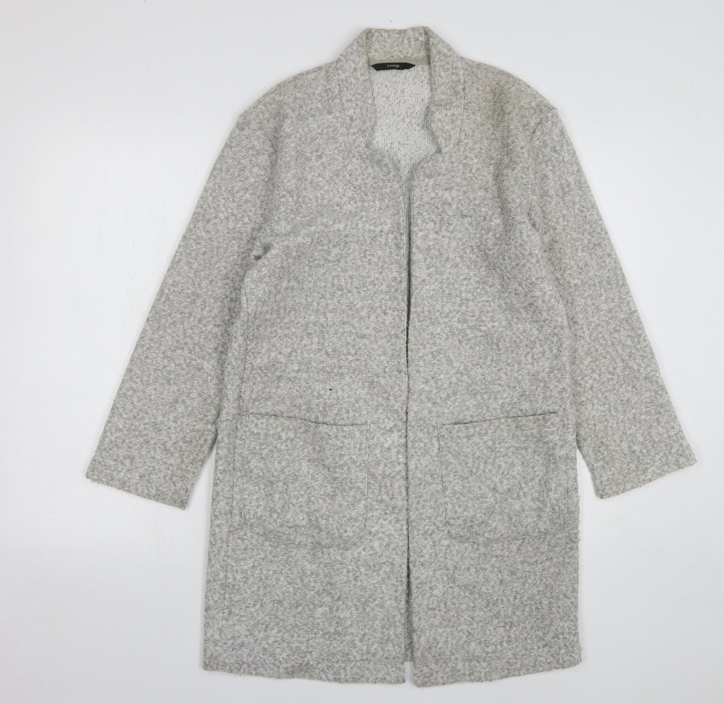 George Womens Grey V-Neck Polyester Cardigan Jumper Size 8