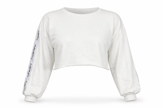 PRETTYLITTLETHING Womens White Cotton Pullover Sweatshirt Size 10