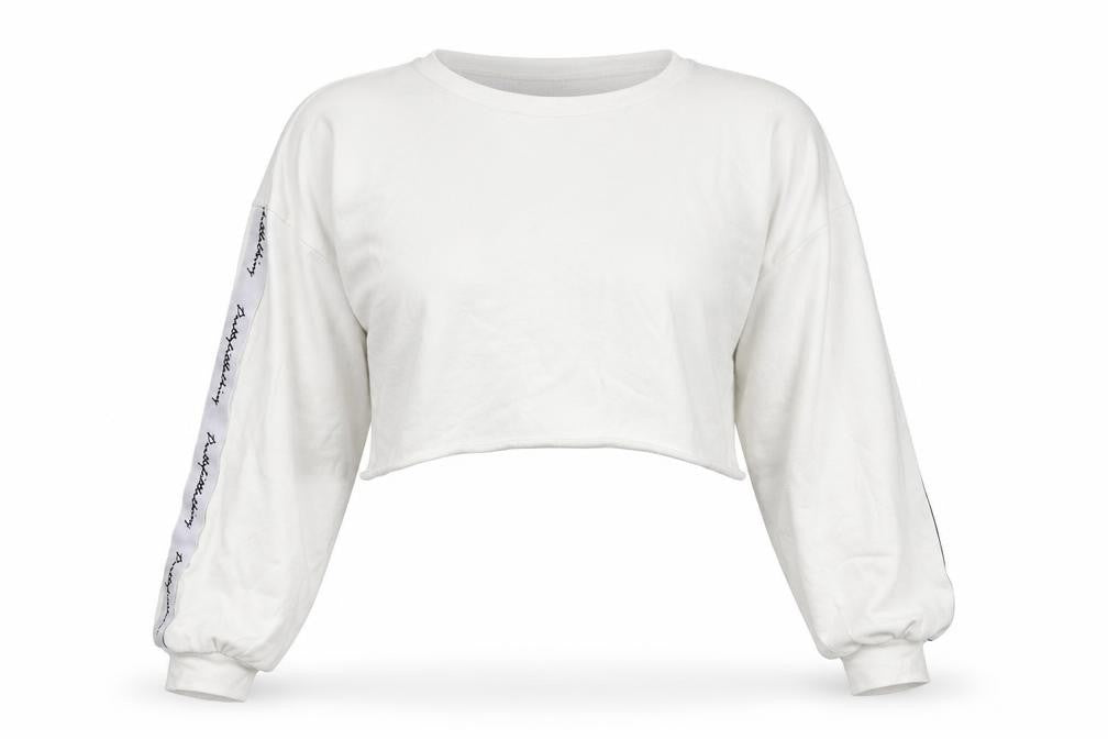 PRETTYLITTLETHING Womens White Cotton Pullover Sweatshirt Size 10