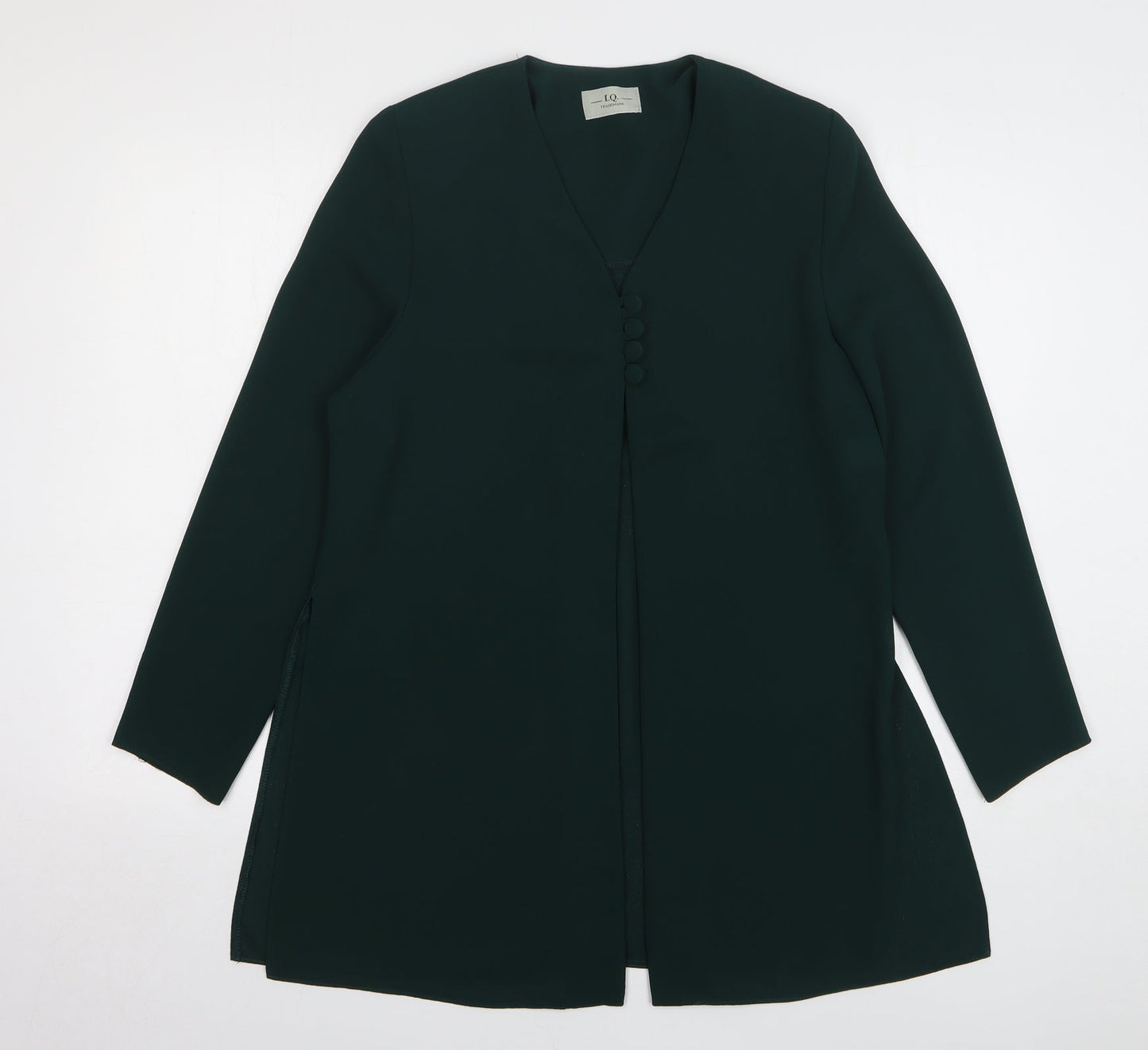 IQ Womens Green Jacket Blazer Size 10