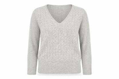 Next Womens Grey V-Neck Viscose Pullover Jumper Size 8