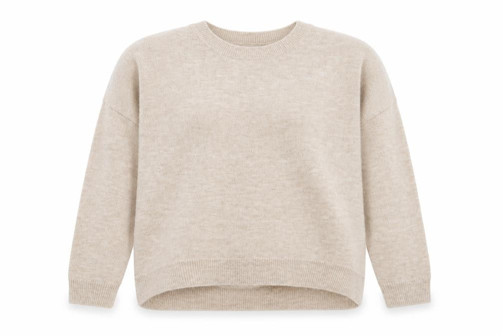 H&M Womens Beige Round Neck Acrylic Pullover Jumper Size L