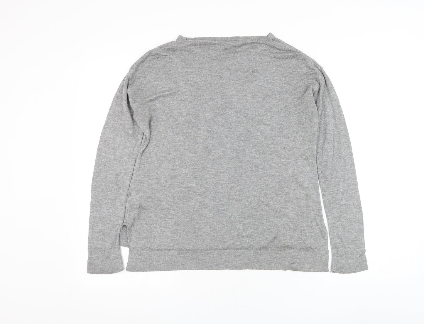 Dorothy Perkins Womens Grey Round Neck Viscose Pullover Jumper Size 6 - London Bus