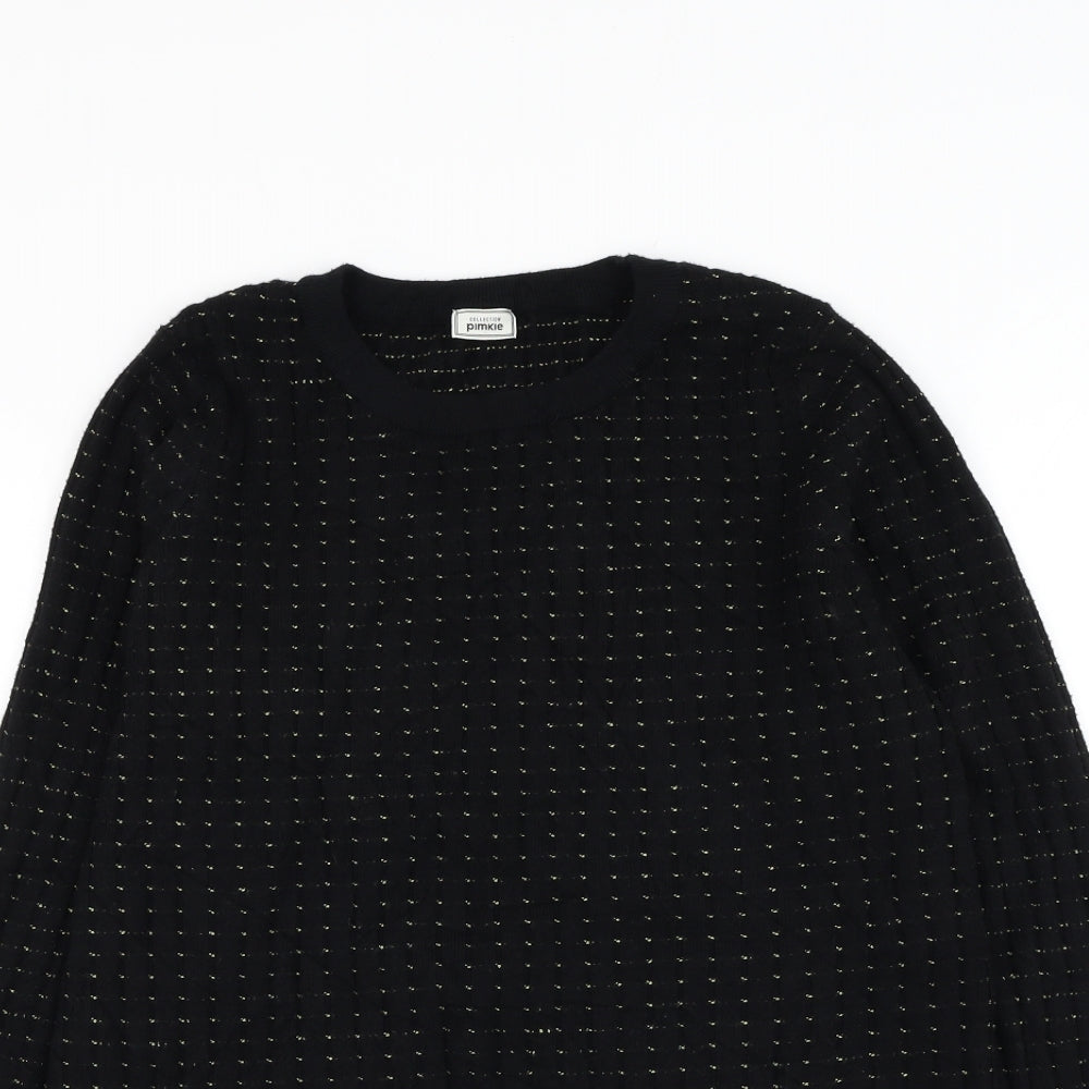 Pimkie Womens Black Round Neck Viscose Pullover Jumper Size L