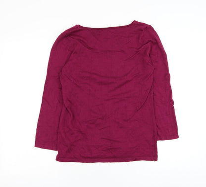 Next Womens Purple Round Neck Cotton Pullover Jumper Size 12