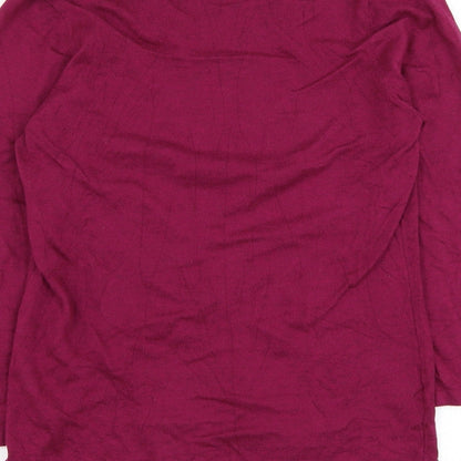 Next Womens Purple Round Neck Cotton Pullover Jumper Size 12