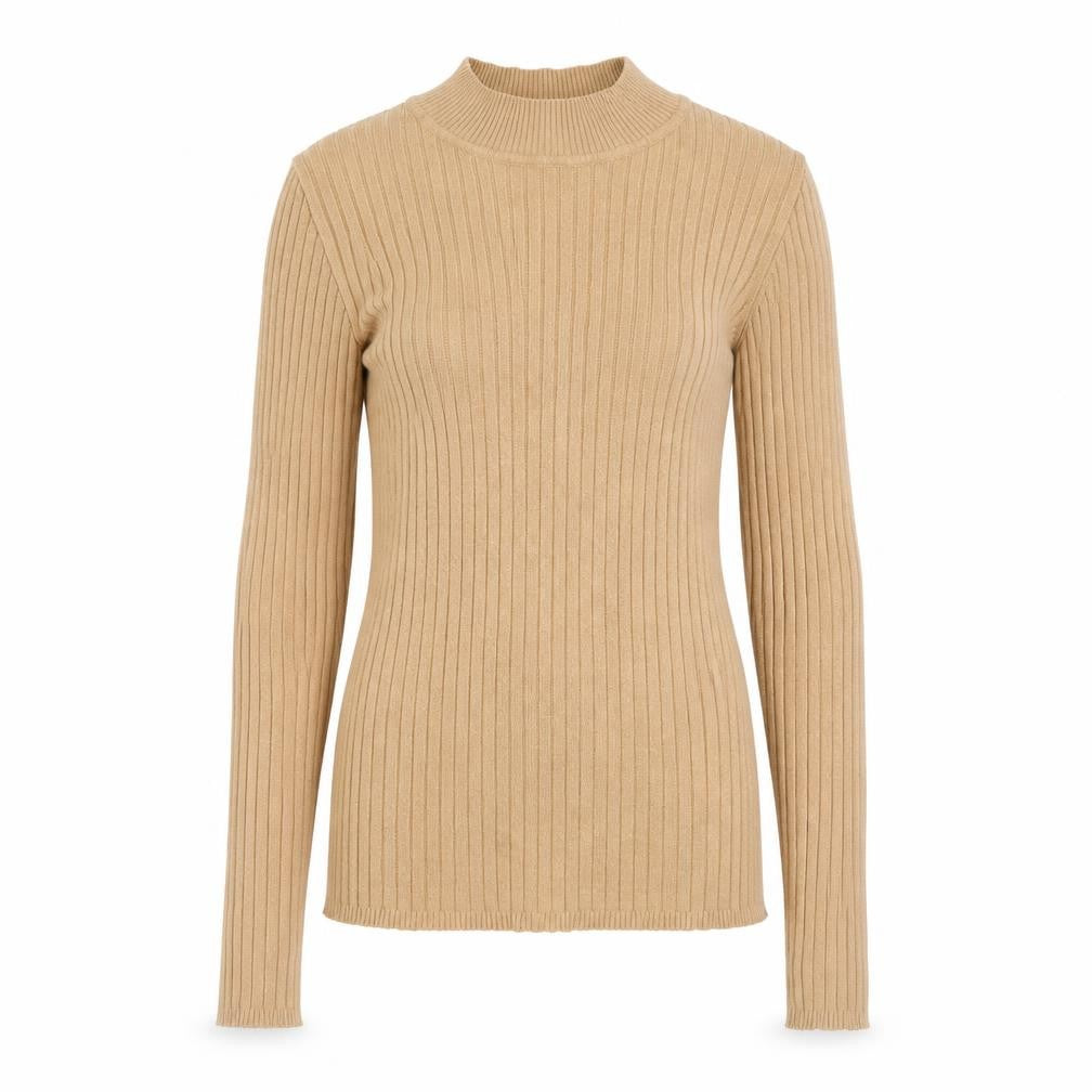 Primark Womens Brown Mock Neck Viscose Pullover Jumper Size 10