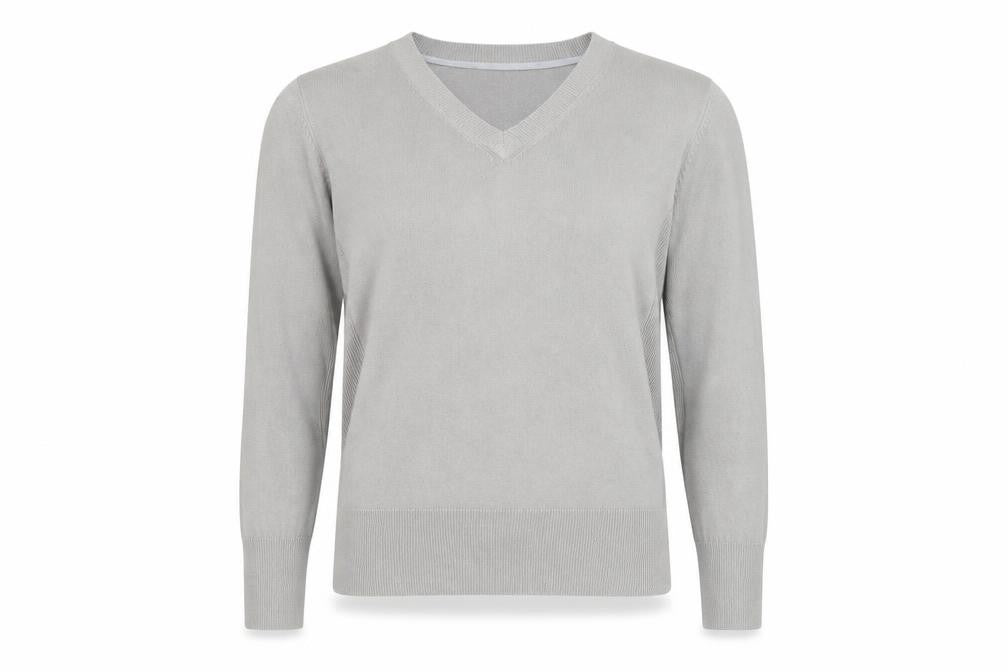 Primark Womens Grey V-Neck Acrylic Pullover Jumper Size 6