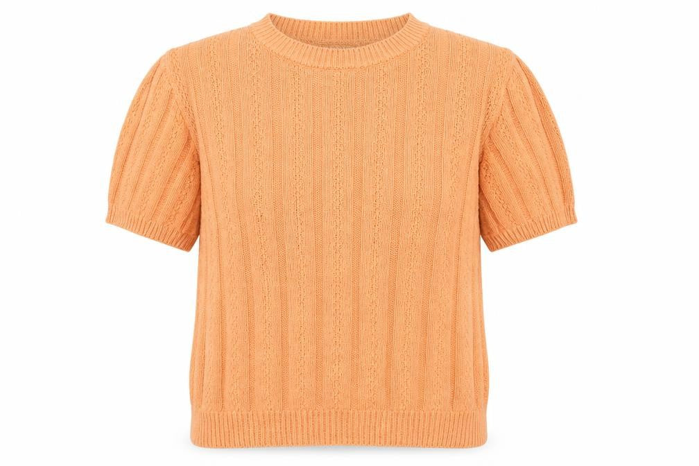 Marks & Spencer Womens Orange Scoop Neck Acetate Pullover Jumper Size M