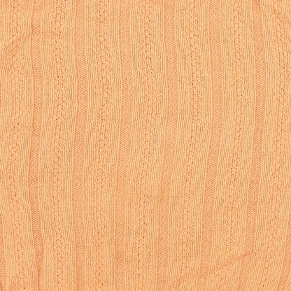 Marks & Spencer Womens Orange Scoop Neck Acetate Pullover Jumper Size M
