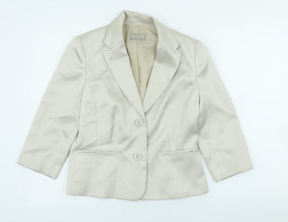 Planet Womens Ivory Polyester Jacket Blazer Size 8