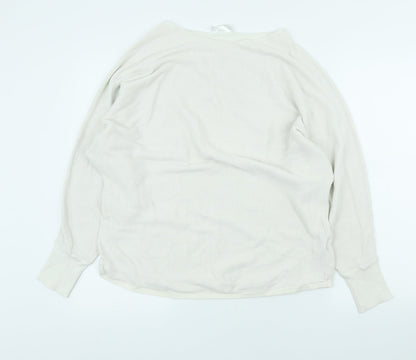 Body Flirt Womens Ivory Scoop Neck Cotton Pullover Jumper Size M