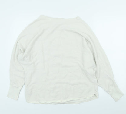 Body Flirt Womens Ivory Scoop Neck Cotton Pullover Jumper Size M