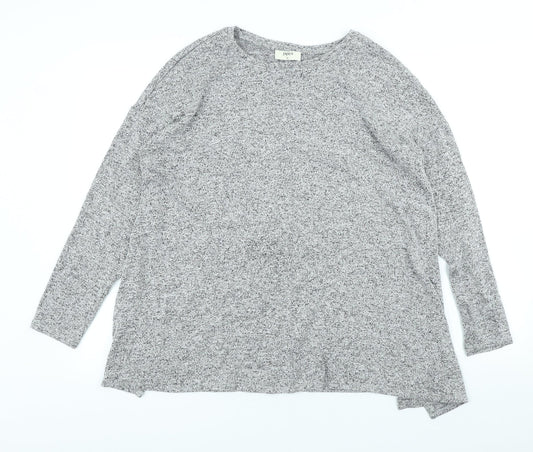Papaya Womens Grey Crew Neck Polyester Pullover Jumper Size 16
