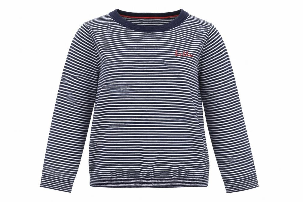 Gap Womens Blue Scoop Neck Striped Acrylic Pullover Jumper Size XS