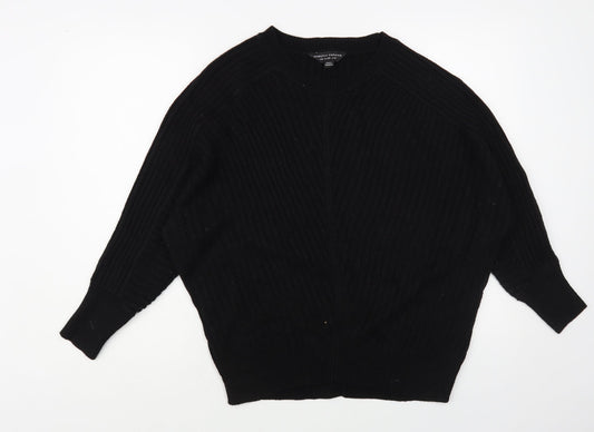Dorothy Perkins Womens Black Round Neck Acrylic Pullover Jumper Size 12
