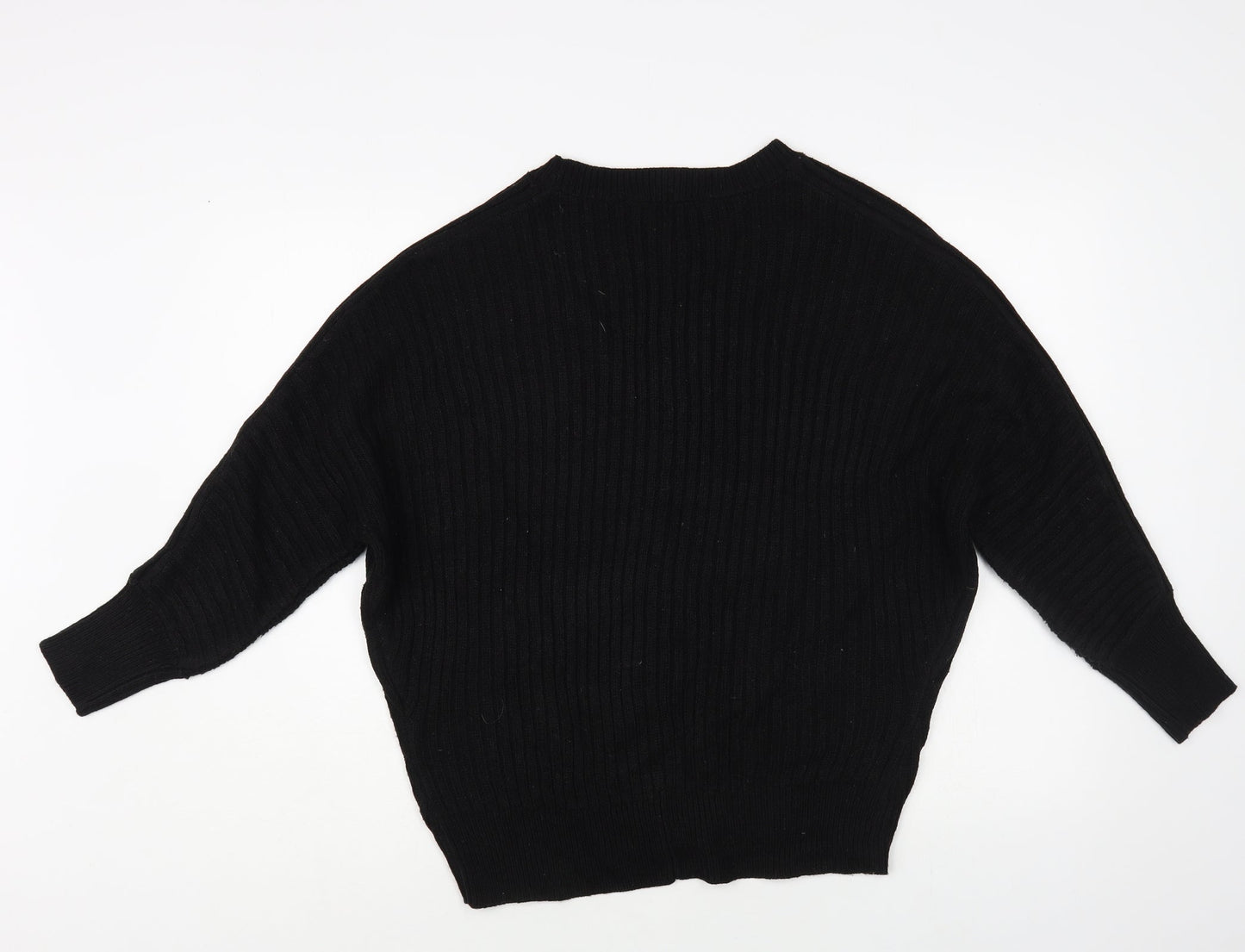 Dorothy Perkins Womens Black Round Neck Acrylic Pullover Jumper Size 12