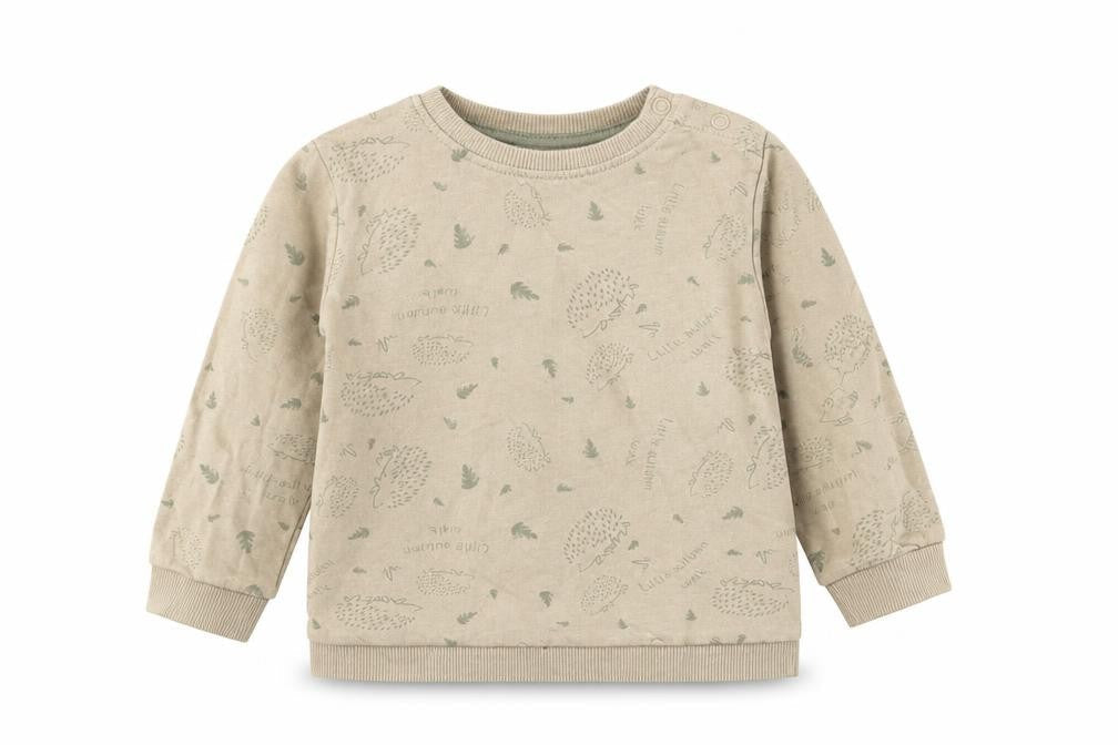So Cute Baby Beige Geometric Cotton Pullover Jumper Size 12-18 Months Snap - Hedgehog Pattern