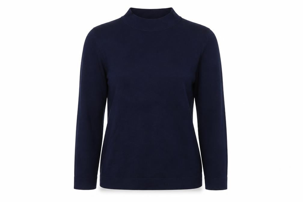 TU Womens Blue Mock Neck Viscose Pullover Jumper Size 8