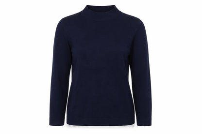 Tu Womens Blue Mock Neck Viscose Pullover Jumper Size 8