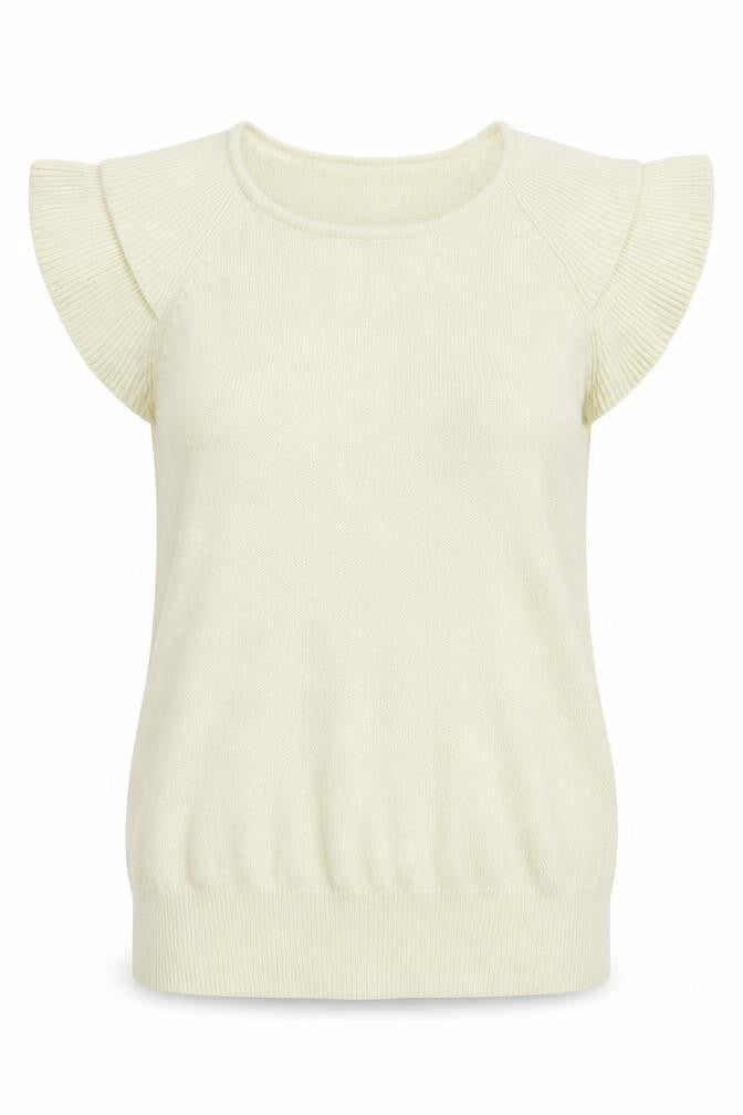 H&M Womens Ivory Scoop Neck Polyamide Pullover Jumper Size S