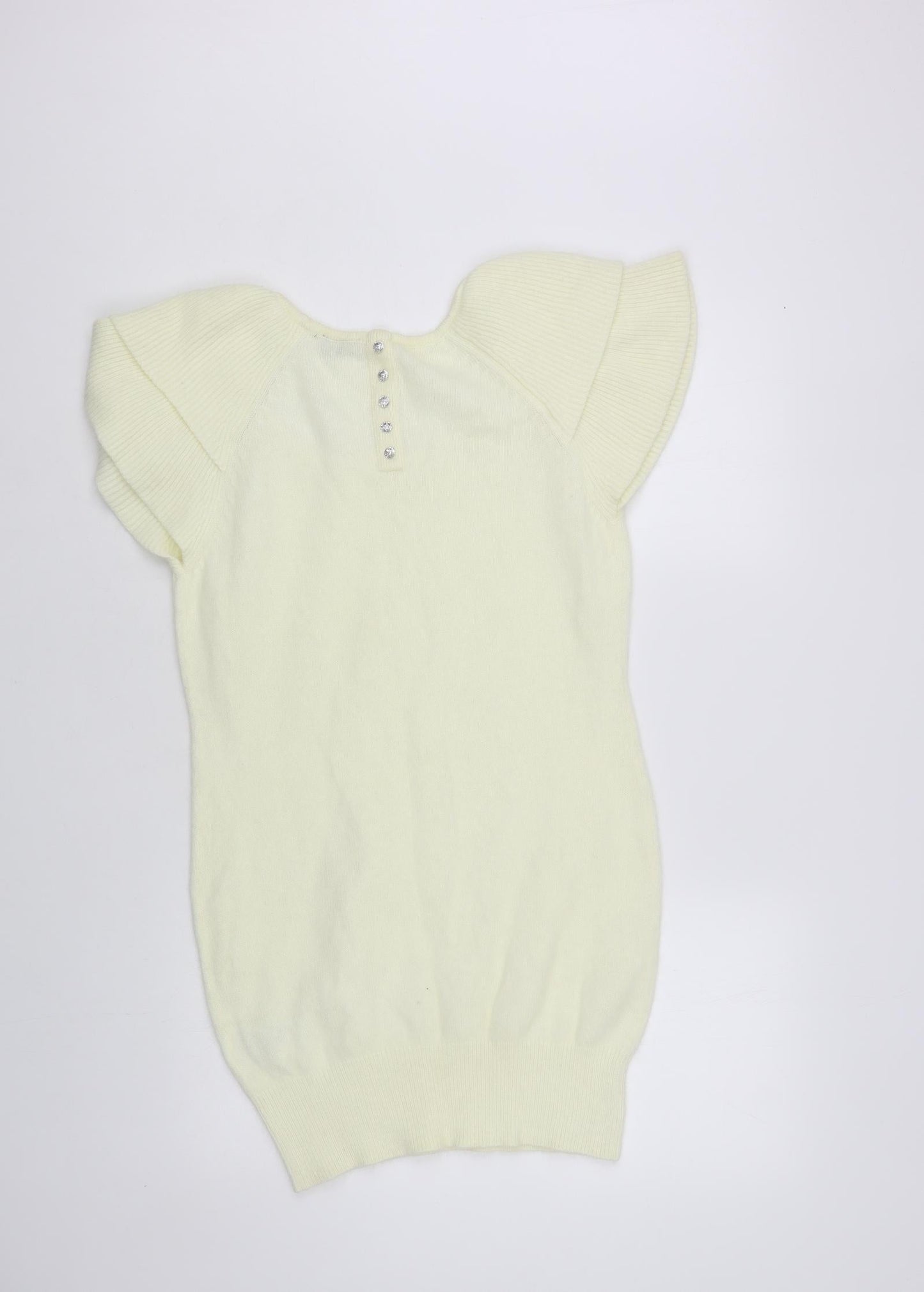 H&M Womens Ivory Scoop Neck Polyamide Pullover Jumper Size S