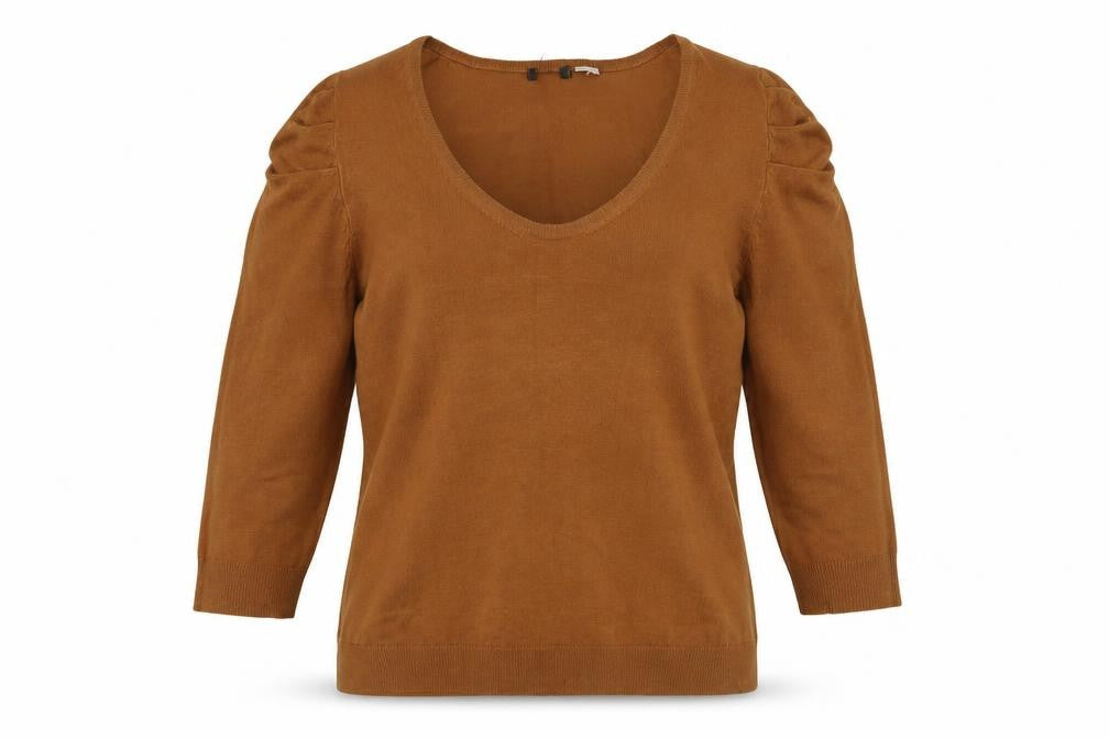 La Redoute Womens Brown Scoop Neck Acrylic Pullover Jumper Size L