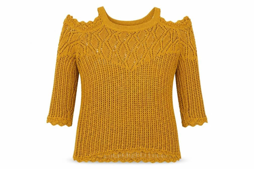 Papaya Womens Yellow Round Neck Acrylic Pullover Jumper Size 12