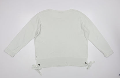 Great Plains Womens White Boat Neck Viscose Pullover Jumper Size XL