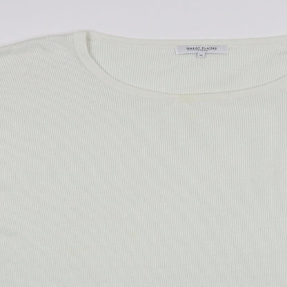 Great Plains Womens White Boat Neck Viscose Pullover Jumper Size XL