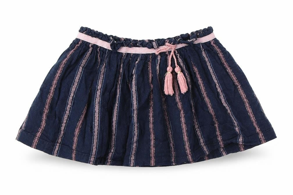 Sfera Girls Blue Striped Cotton Skater Skirt Size 4-5 Years Regular