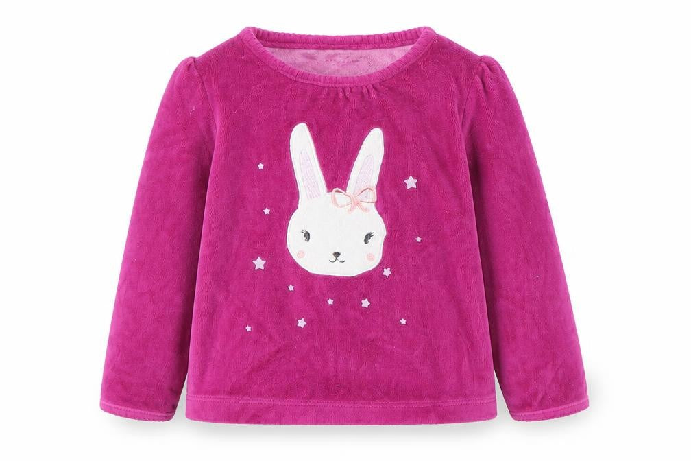 Verbaudet Girls Purple Cotton Pullover Sweatshirt Size 3 Years - Rabbit