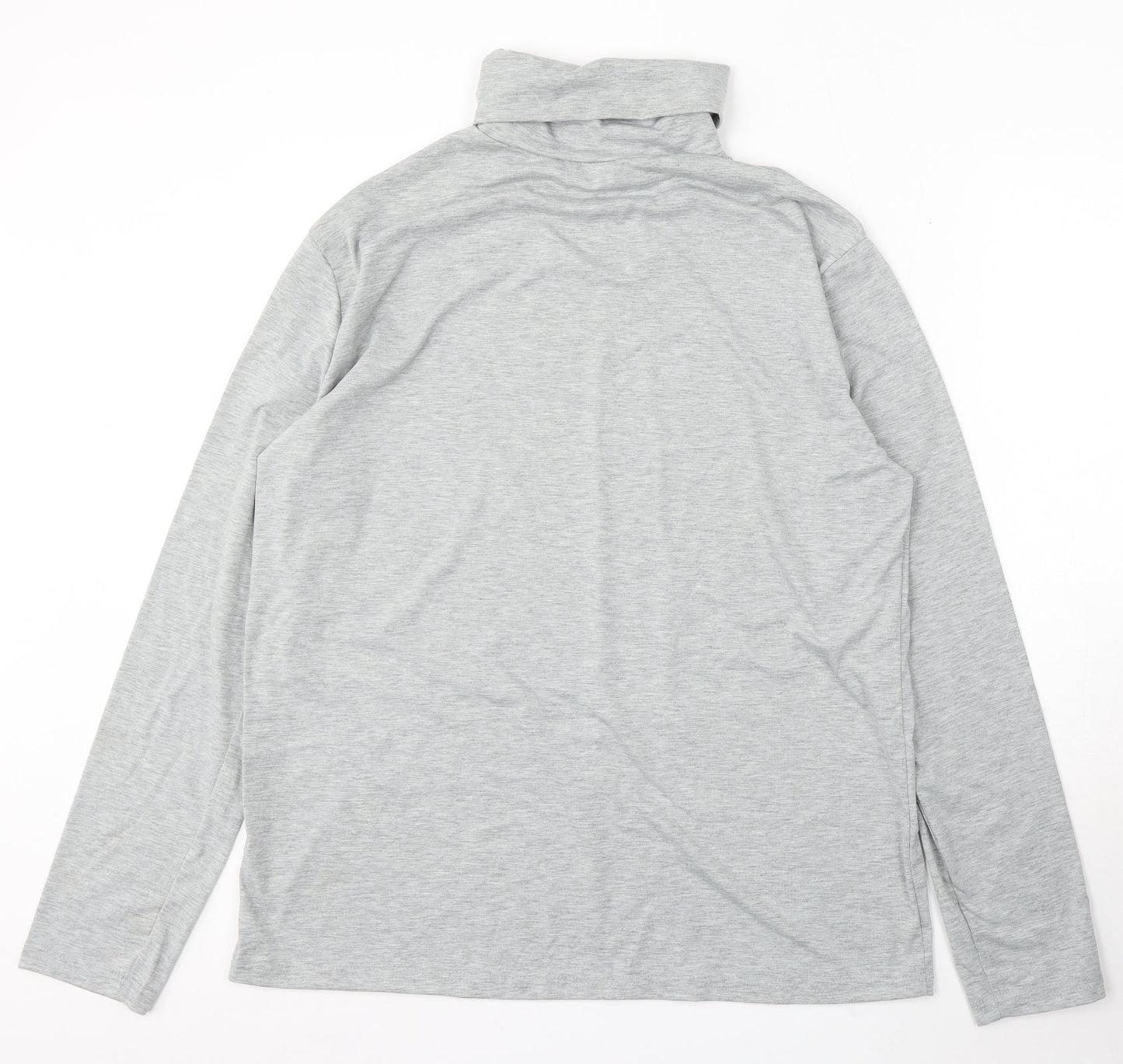 Preworn Mens Grey Roll Neck Polyester Pullover Jumper Size XL