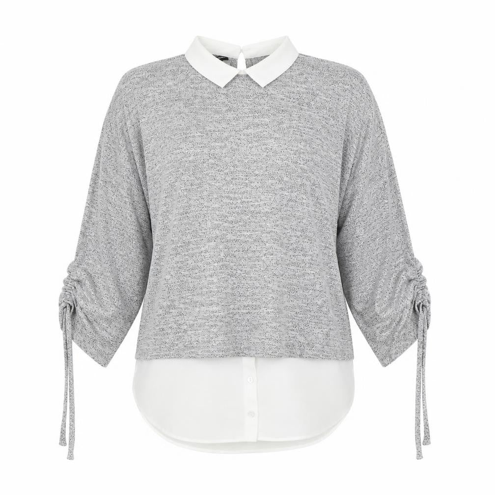 Dorothy Perkins Womens Grey Collared Polyester Pullover Jumper Size 10