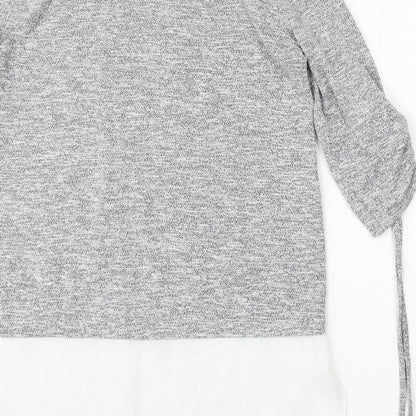 Dorothy Perkins Womens Grey Collared Polyester Pullover Jumper Size 10
