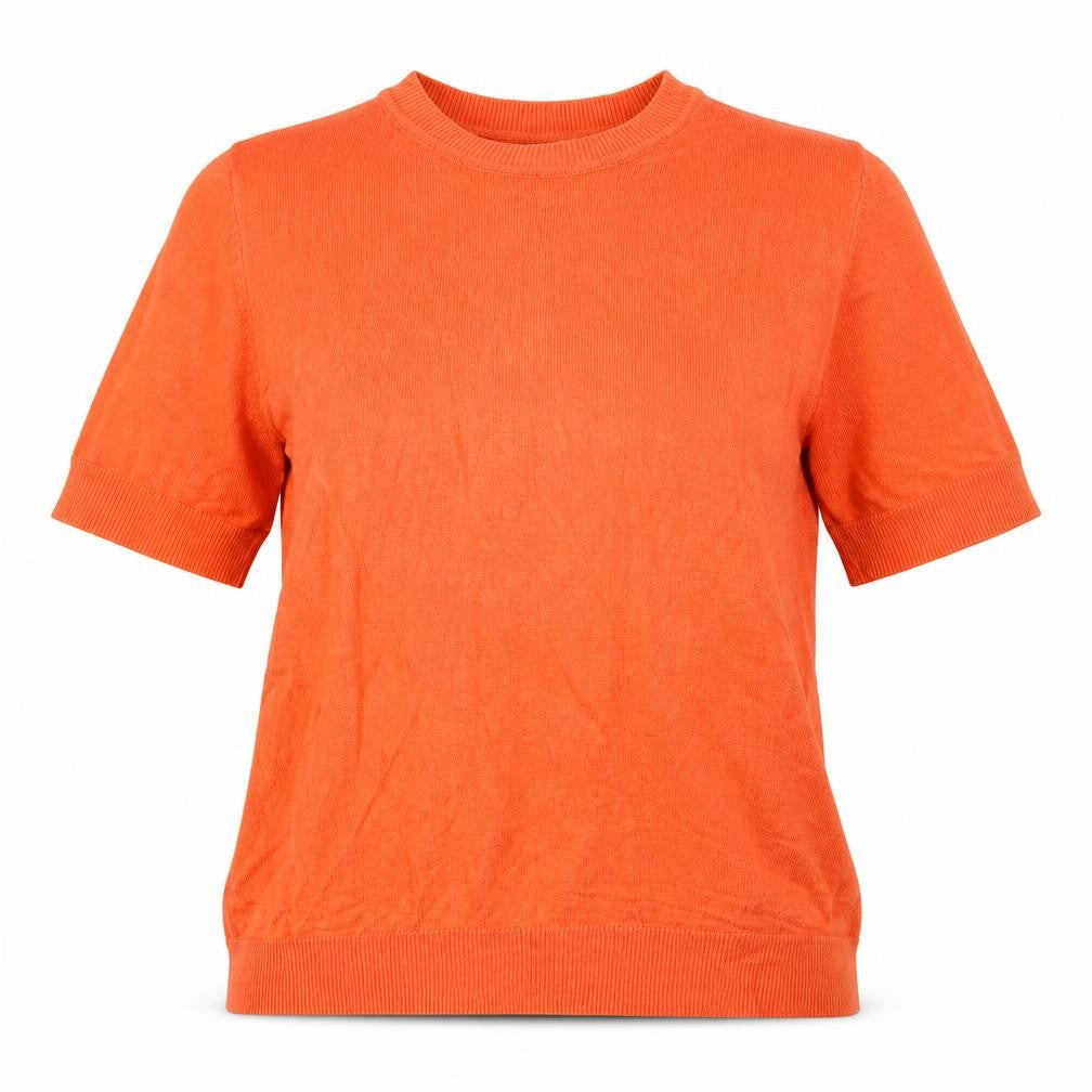 Marks & Spencer Womens Orange Round Neck Viscose Pullover Jumper Size 8