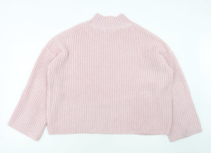 Preloved Red Herring Womens Pink High Neck Acrylic Pullover Jumper Size 18 - Back