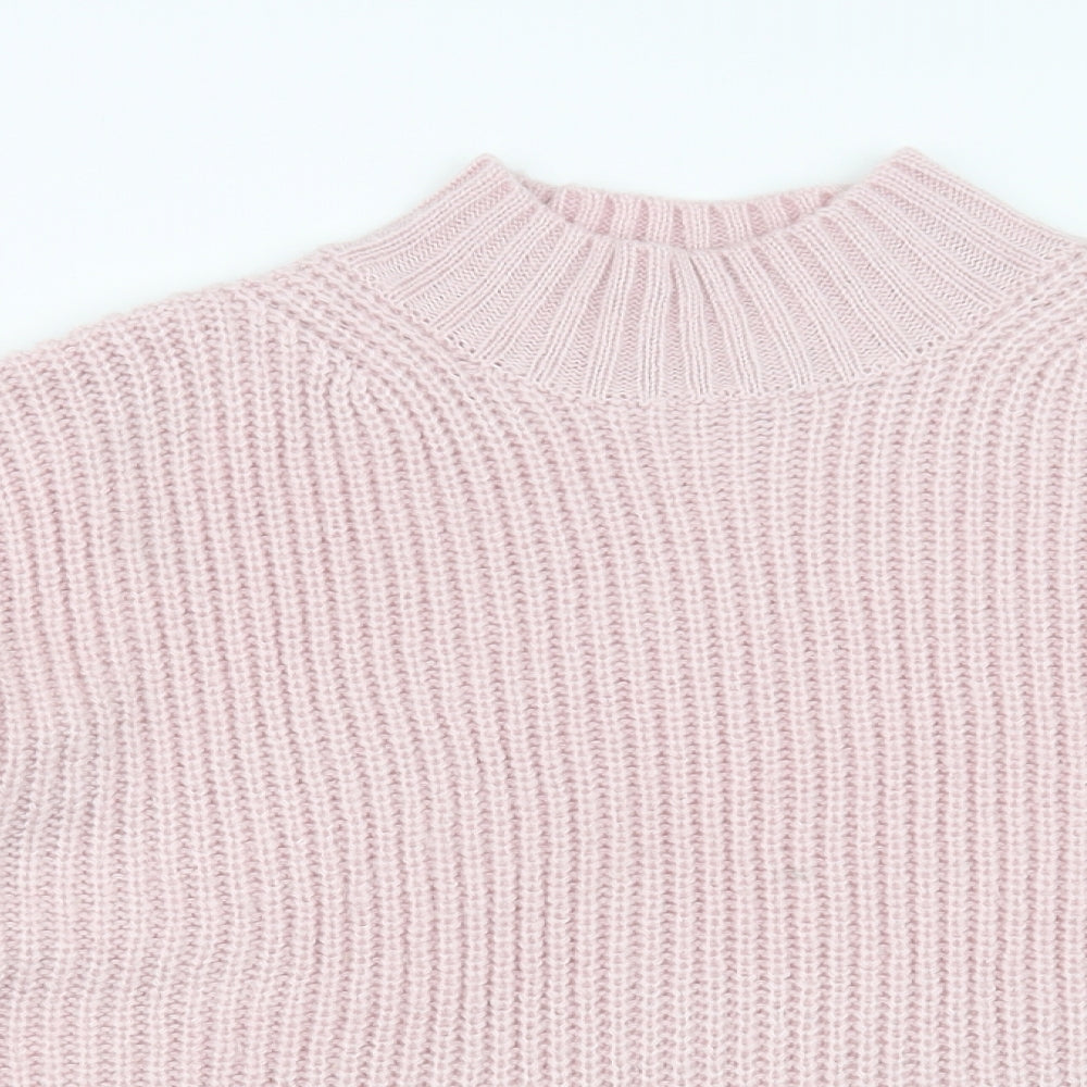 Red Herring Womens Pink High Neck Acrylic Pullover Jumper Size 18