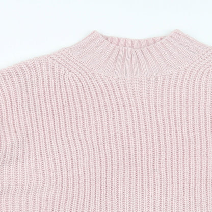 Preloved Red Herring Womens Pink High Neck Acrylic Pullover Jumper Size 18 - Detail