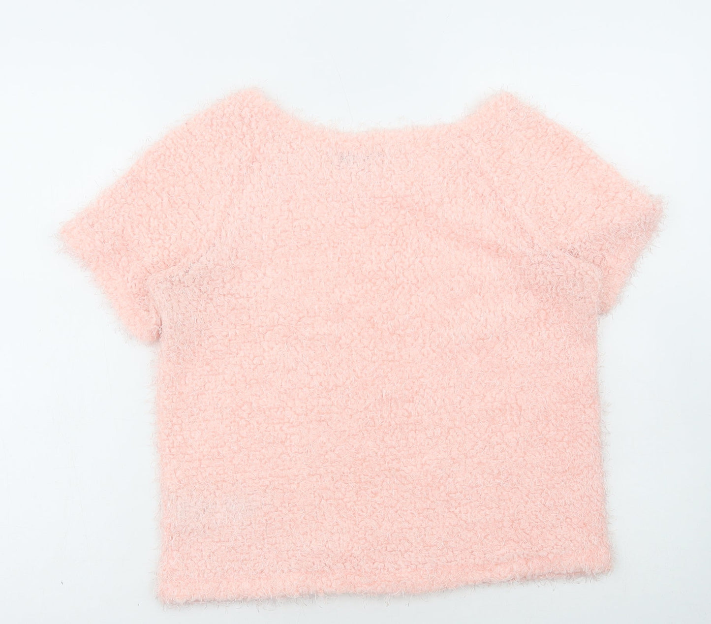 Cameo Rose Womens Pink Round Neck Polyester Pullover Jumper Size 10