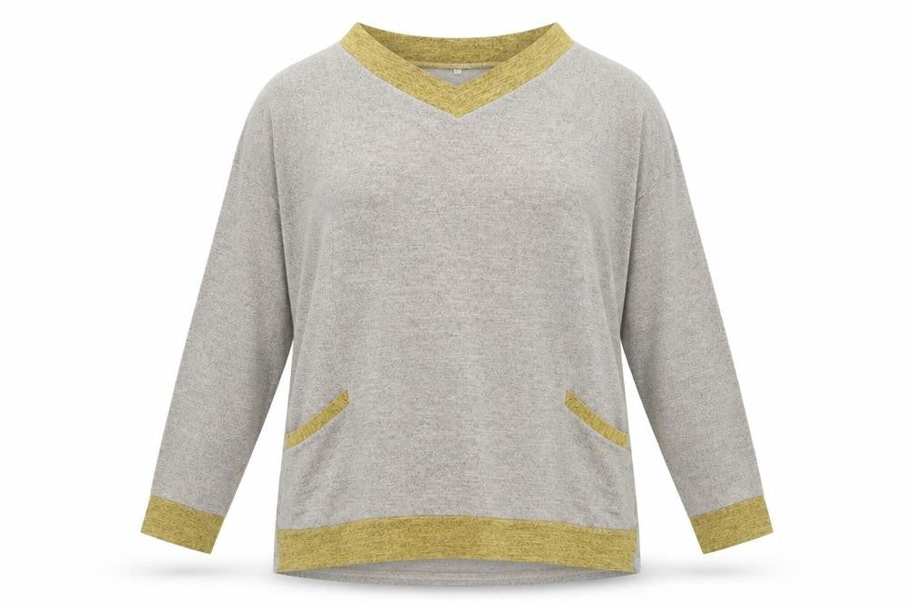 Preworn Womens Grey V-Neck Polyester Pullover Jumper Size 2XL