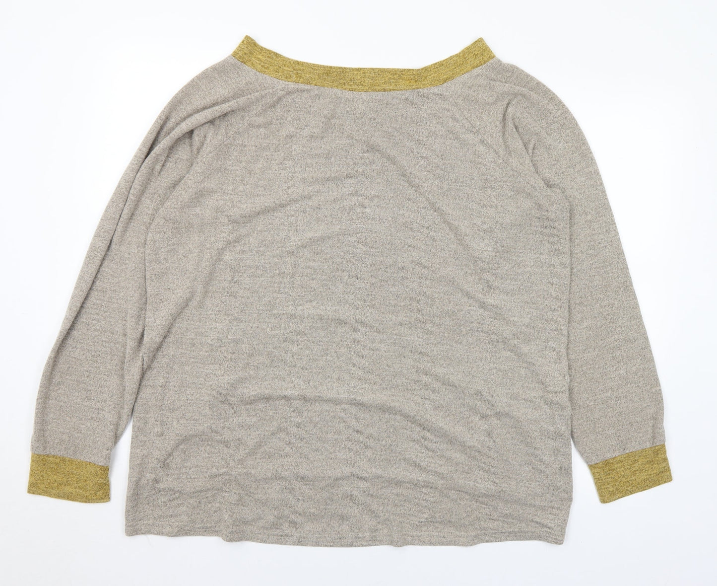 Preworn Womens Grey V-Neck Polyester Pullover Jumper Size 2XL