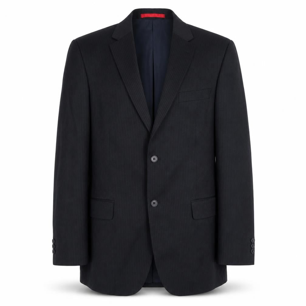Burton Mens Black Striped Polyester Jacket Suit Jacket Size 40