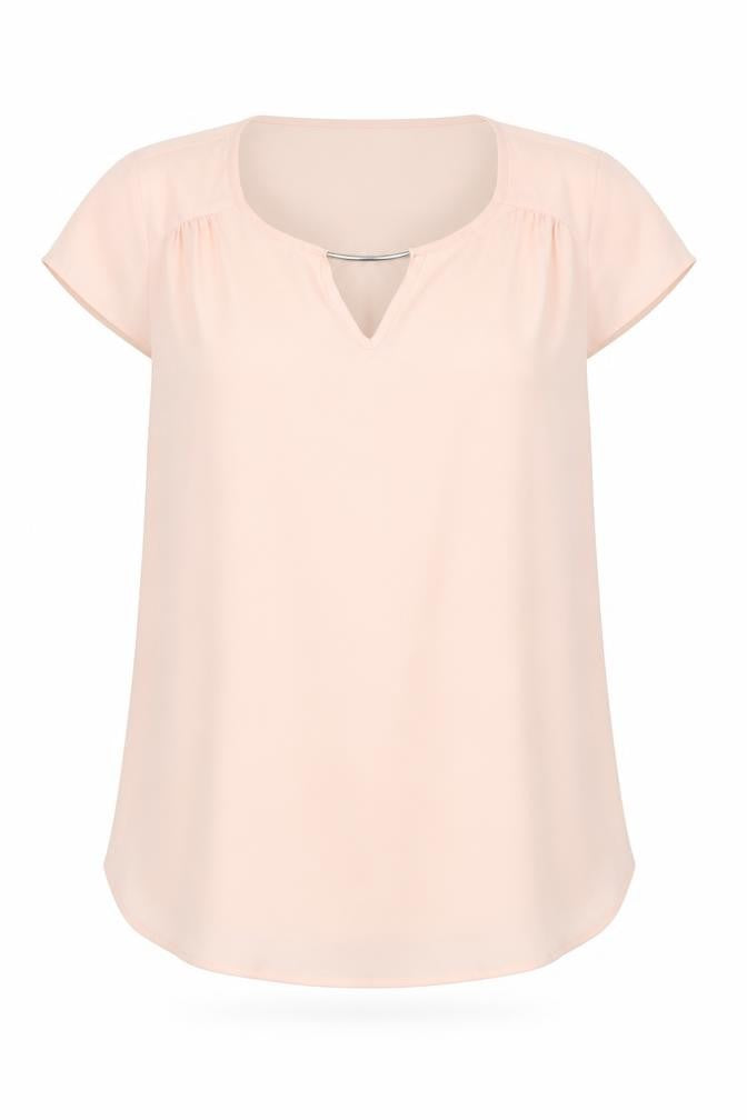 Atmosphere Womens Pink Polyester Basic Blouse Size 12 Round Neck
