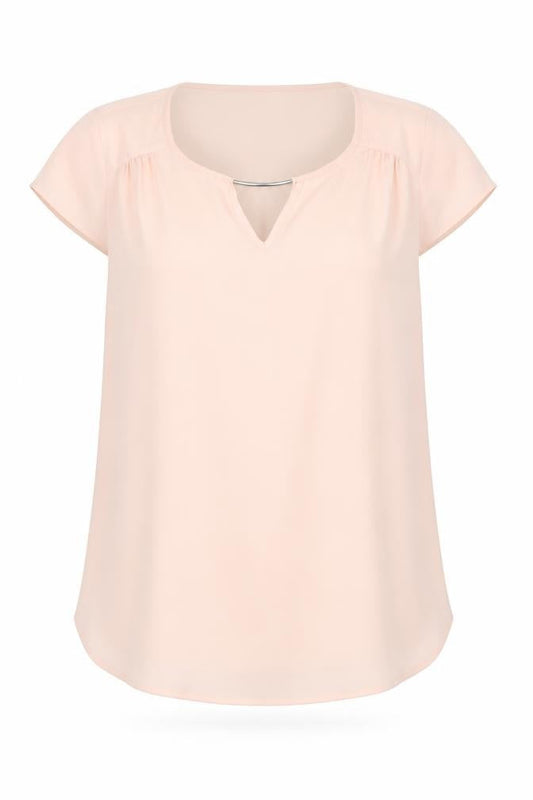 Atmosphere Womens Pink Polyester Basic Blouse Size 12 Round Neck